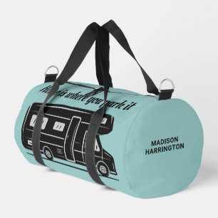 Custom name, text & colour Camper Van Duffle Bag