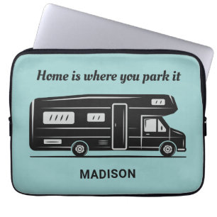 Custom name, text & colour Camper Van Laptop Sleeve