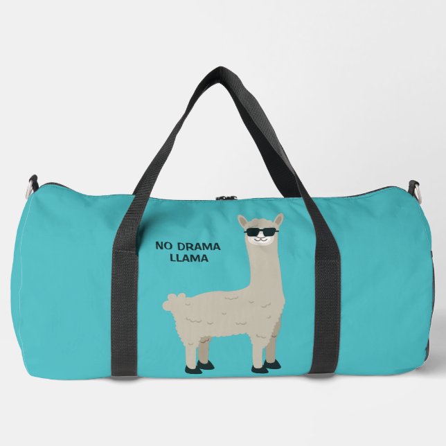 Custom Name, Text & Colour Cool Llama Duffle Bag (Front)