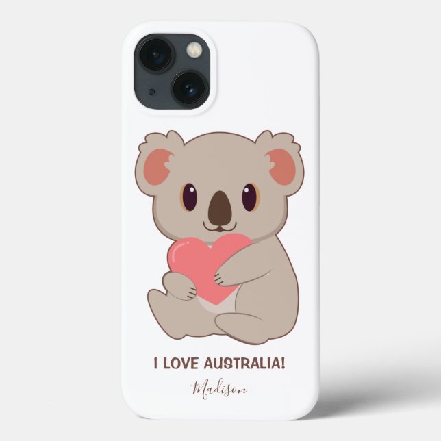 Custom Name, Text & Colour Love Koala Case-Mate iPhone Case (Back)