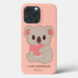 Custom Name, Text & Colour Love Koala phone cases