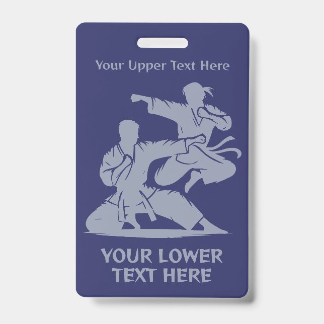 Custom Name, Text & Colour Martial Arts ID Badge (Front)