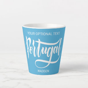 Custom Name, Text & Colour Portugal Latte Mug