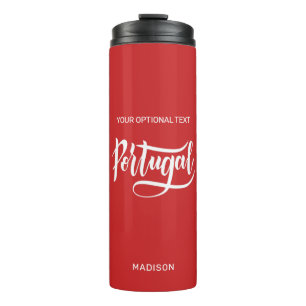 Custom Name, Text & Colour Portugal Thermal Tumbler