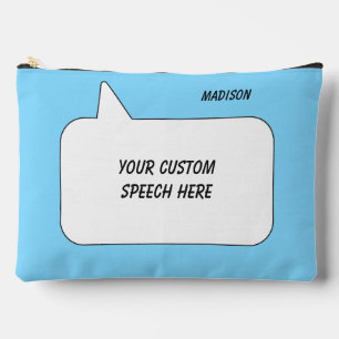 Custom Name, Text & Colour Speech Bubble Accessory Pouch
