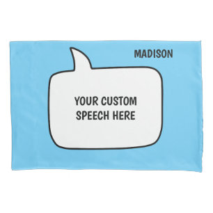 Custom Name, Text & Colour Speech Bubbles Pillowcase