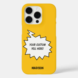 Custom Name, Text & Colour Yell Bubble iPhone 16 Pro Case