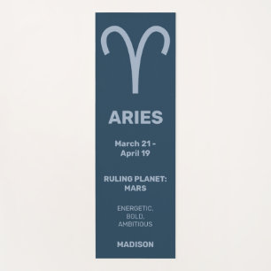 Custom Name / Text & Colour Zodiac Sign Aries Yoga Mat