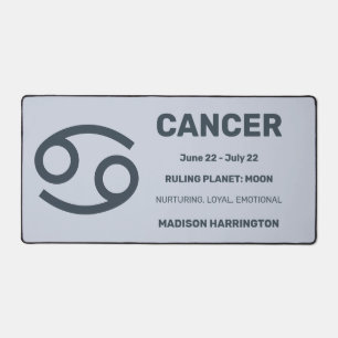 Custom Name / Text & Colour Zodiac Sign Cancer Desk Mat