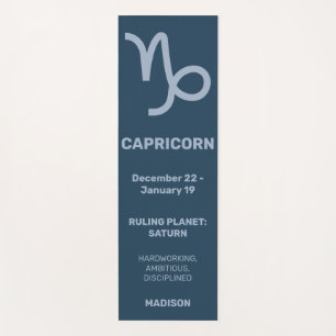 Custom Name / Text & Colour Zodiac Sign Capricorn Yoga Mat