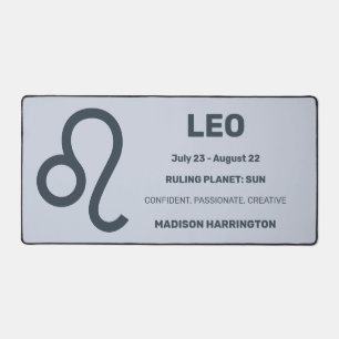 Custom Name / Text & Colour Zodiac Sign Leo Desk Mat