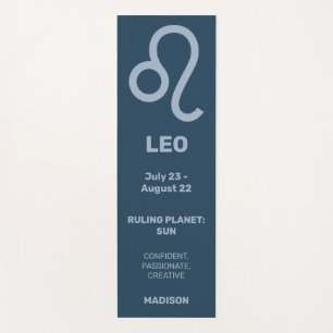 Custom Name / Text & Colour Zodiac Sign Leo Yoga Mat