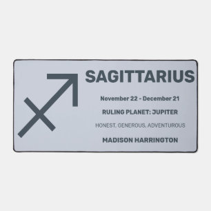 Custom Name / Text & Colour Zodiac Sign Sagittariu Desk Mat