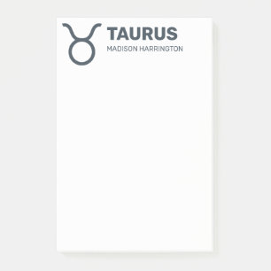 Custom Name / Text & Colour Zodiac Sign Taurus Post-it Notes