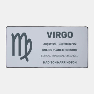 Custom Name / Text & Colour Zodiac Sign Virgo Desk Mat