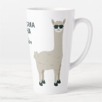 Custom name & text Cool Llama Latte mug
