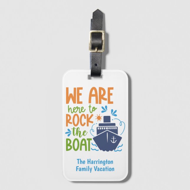 Custom Name / Text Cruise Luggage Tag (Front Vertical)