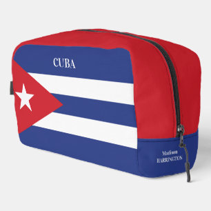 Custom Name & Text Cuba Flag Dopp Kit