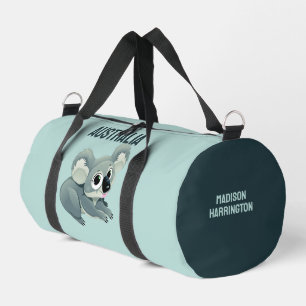 Custom Name & Text Cute Koala Duffle Bag