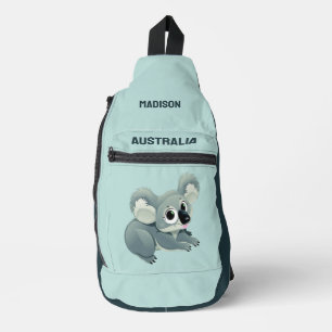 Custom Name & Text Cute Koala Sling Bag