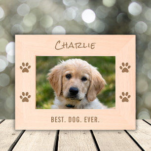 Custom Name Text Dog Mum Dad Pet Owner Paw Prints Etched Frames