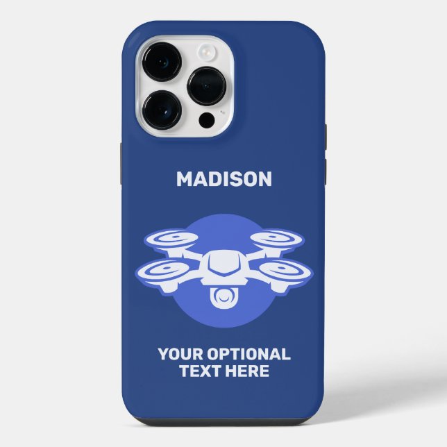 Custom Name & Text Drone iPhone Case (Back)