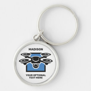 Custom Name & Text Drone Key Ring