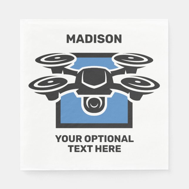 Custom Name & Text Drone Napkin (Front)