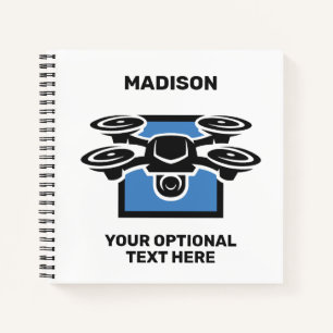Custom Name & Text Drone Notebook