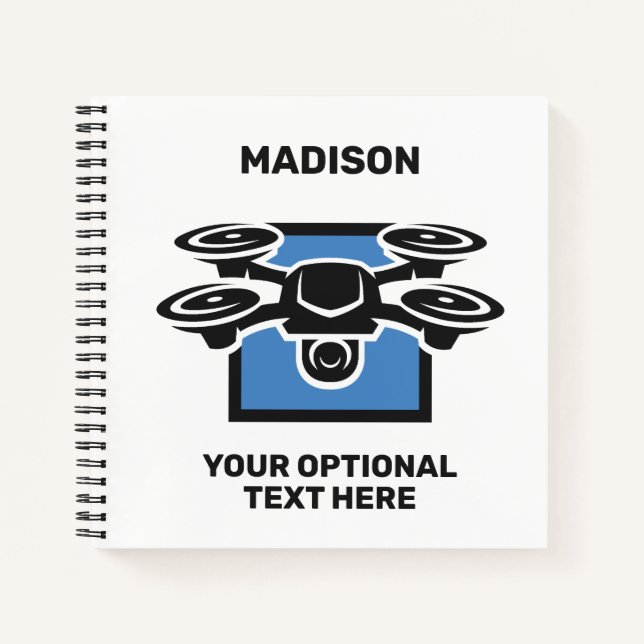Custom Name & Text Drone Notebook (Front)