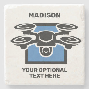 Custom Name & Text Drone Stone Coaster