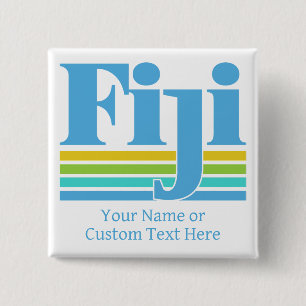 Custom Name / Text Fiji 15 Cm Square Badge