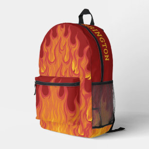 Custom Name / Text Firefighter Printed Backpack
