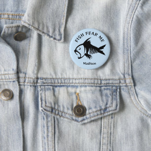 Custom Name & Text Fish 6 Cm Round Badge