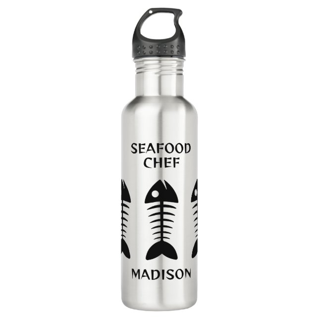 Custom Name & Text Fish 710 Ml Water Bottle (Front)