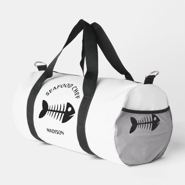 Custom Name & Text Fish Duffle Bag (Right Corner)