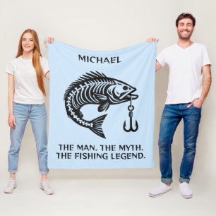 Custom Name & Text Fish Fleece Blanket