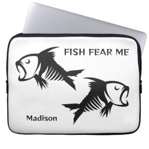 Custom Name & Text Fish Laptop Sleeve