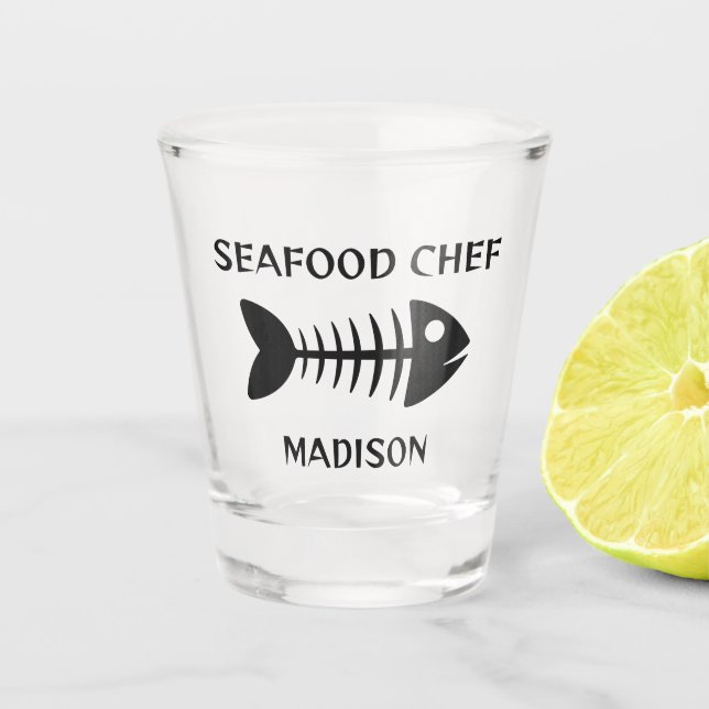 Custom Name & Text Fish Shot Glass (Front)