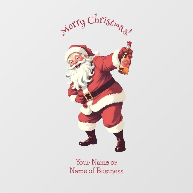 Custom Name & Text Funny Drunk Santa (Sheet)
