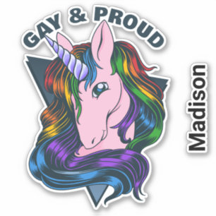 Custom Name & Text Gay Unicorn
