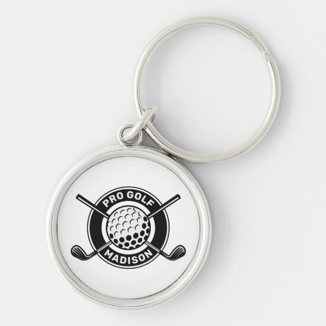 Custom Name & Text Golf Key Ring (Front)
