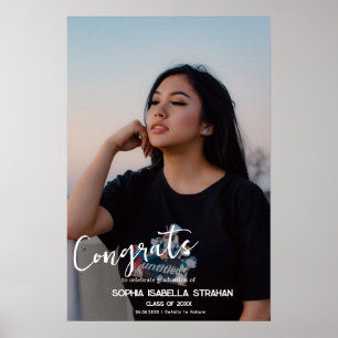 Custom Name Text Graduation Poster Print Keepsake