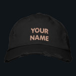 Custom Name Text Hat Embroidered Baseball Cap<br><div class="desc">Choose Colours and Font - Design Your Own Personalised Custom Name or Text Baseball Hats - Add Your Text / Name / More ! Choose Your Colour / Size / Font - Make your unique promotional business or baseball hats / caps gifts :)</div>