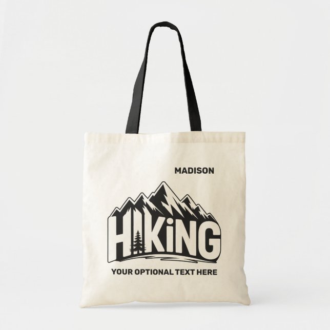 Custom Name & Text Hiking Tote Bag (Front)