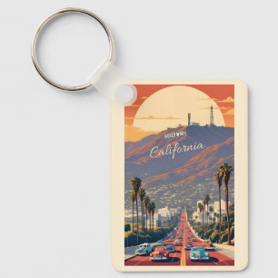 Custom Name / Text Hollywood California Key Ring