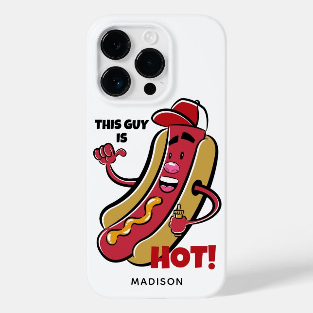 Custom Name & Text Hot Dog Case-Mate iPhone Case (Back)
