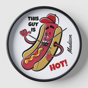 Custom Name & Text Hot Dog Clock