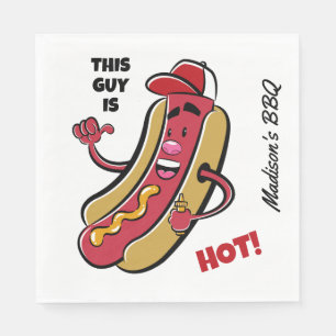 Custom Name & Text Hot Dog Napkin