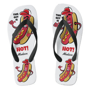 Custom Name & Text Hot Dog Thongs